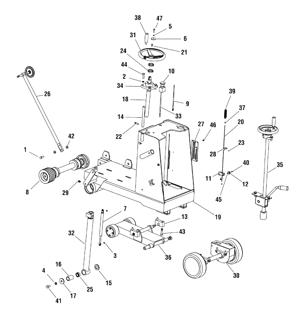 Water Tank Frame Assembly (80003285) Diagram and Parts List for EX20-S 866057 Briggs and Stratton Concrete Saw